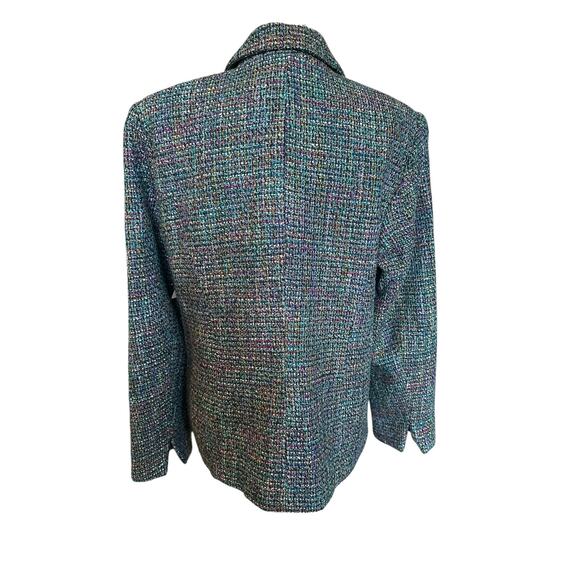 NWT Coldwater Creek Sapphire Bouclé Tweed ZipUp Blazer Jacket Size 10 OldMoney - Picture 4 of 9